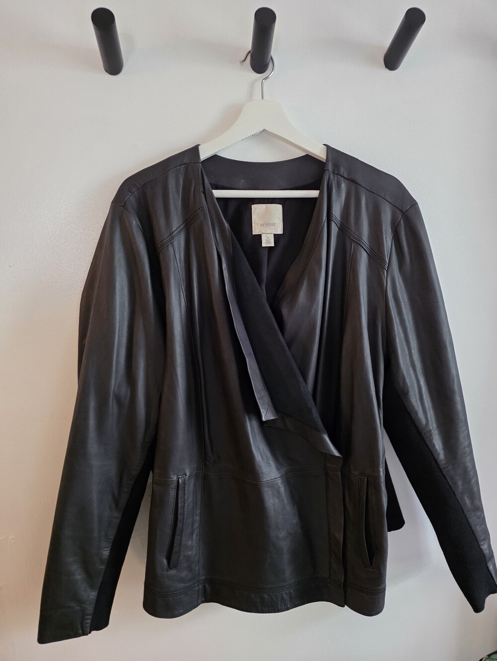 Sejour 3X Black Leather Jacket.